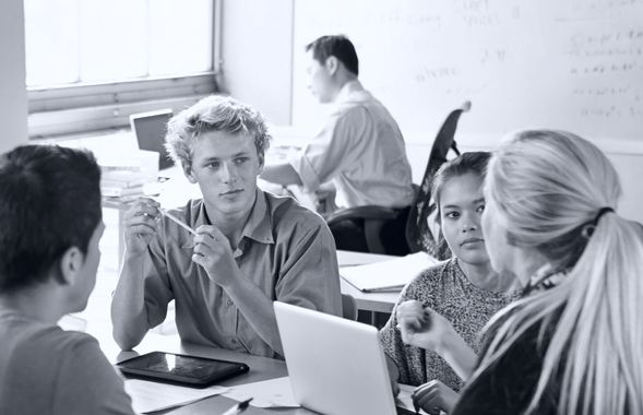 teenagers in a classroom